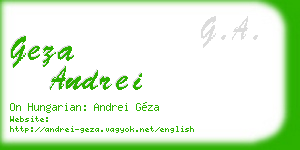 geza andrei business card